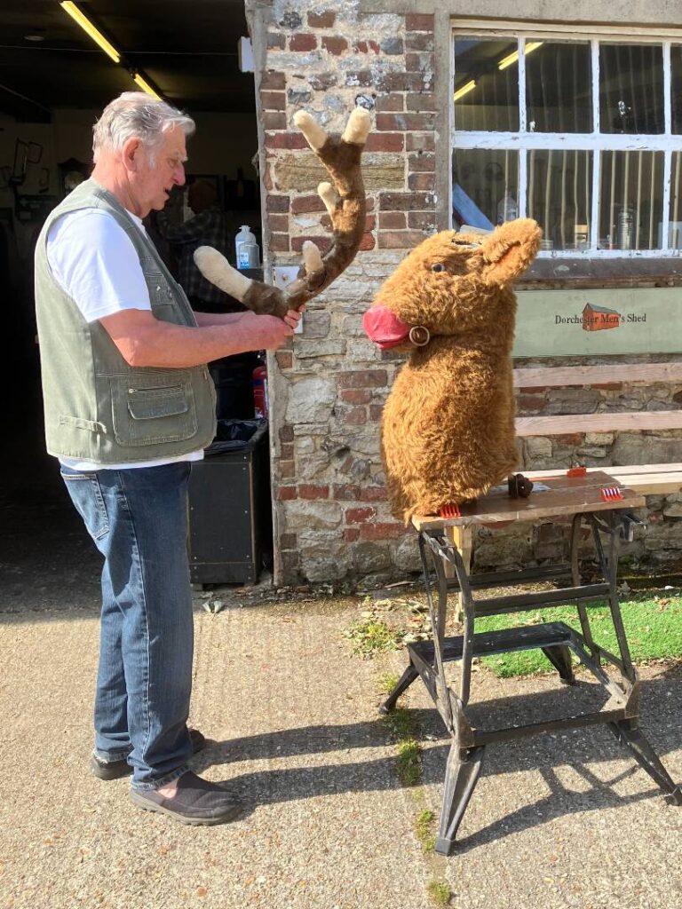 Stage 2 Dorchester Mens Shed vet antler restoration for Dorchester Lions Christmas Cracker